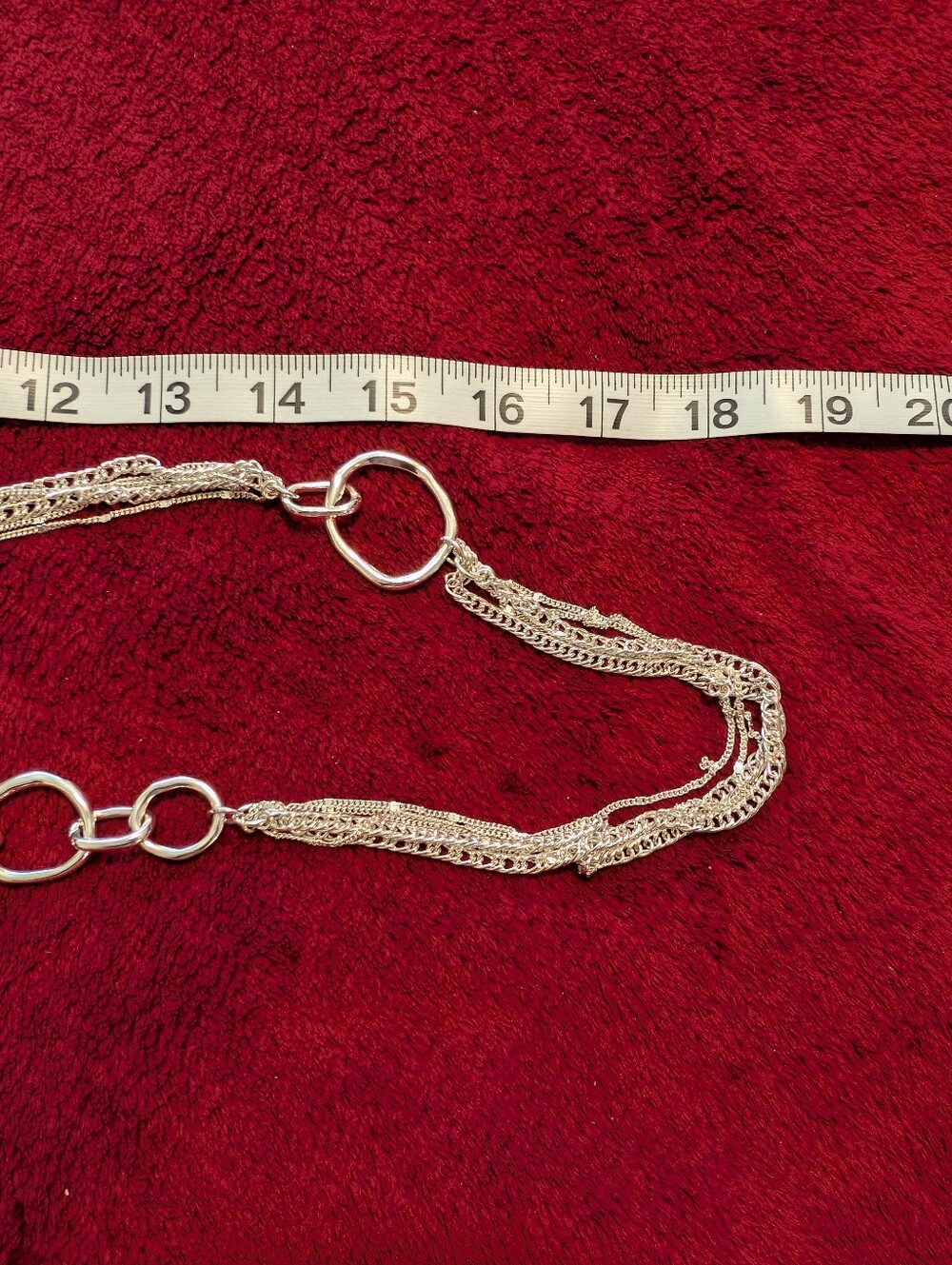Multi-Row Silver Tone Link Necklace - Women's Jewelry - Picture 5 of 5